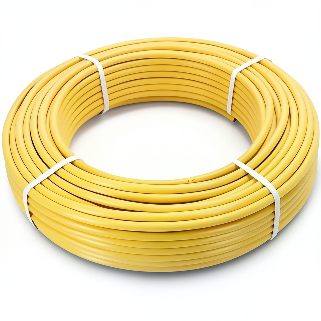 أنابيب HDPE PE 80 ضغط 4.8 بار قطر خارجي 20 مم سمك 2.3 مم لون أصفر