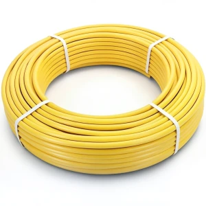 أنابيب HDPE PE 80 ضغط 4.8 بار قطر 25 مم سمك 2.3 مم لون أصفر