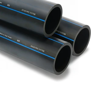 أنابيب HDPE SPS PE 100 ضغط 10 بار قطر خارجي 90 مم سمك 5.4 مم لون أسود | مصنع أنظمة الانابيب السعودي (SPS)