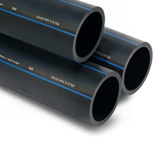 مواسير HDPE PE 100 ضغط 6 بار قطر خارجي 140 مم سمك 5.4 مم لون أسود | مصنع أنظمة الانابيب السعودي (SPS)