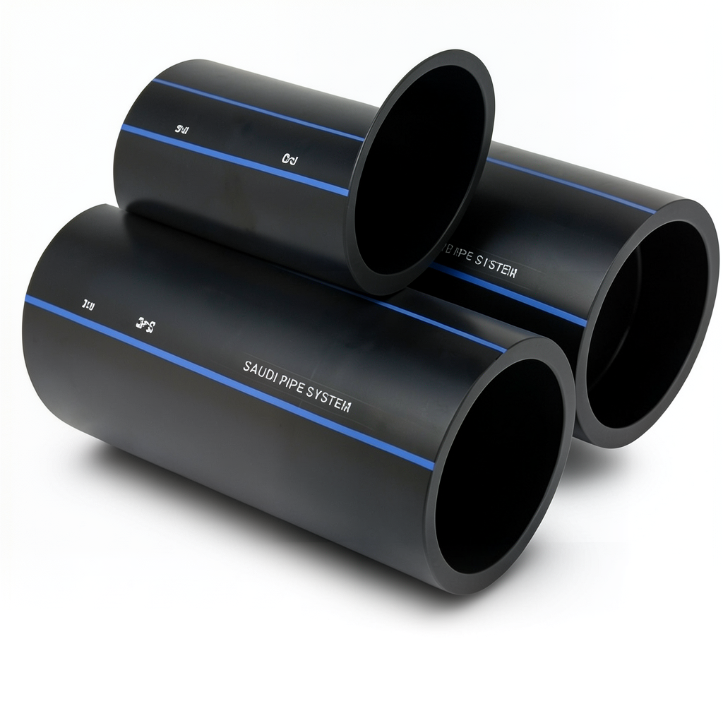 SPS HDPE Pipe PE 100 Pressure 10 Bar Outside Diameter 140 mm Thickness 8.3 mm Black | Saudi Pipes Systems (SPS)