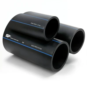 مواسير HDPE PE 100 ضغط 6 بار قطر خارجي 125 مم سمك 4.8 مم لون أسود | مصنع أنظمة الانابيب السعودي (SPS)