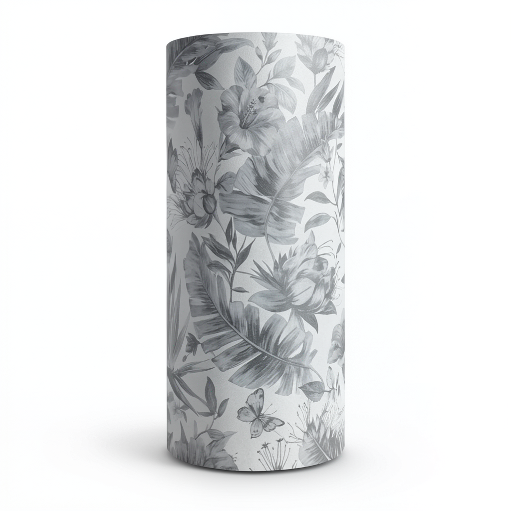 Italian Wallpaper Floral Design Roll Length 10 m Gray Color