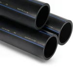 أنابيب HDPE السعودي PE 100 ضغط 10 بار قطر خارجي 125 مم سمك 7.4 مم لون أسود | مصنع أنظمة الانابيب السعودي (SPS)
