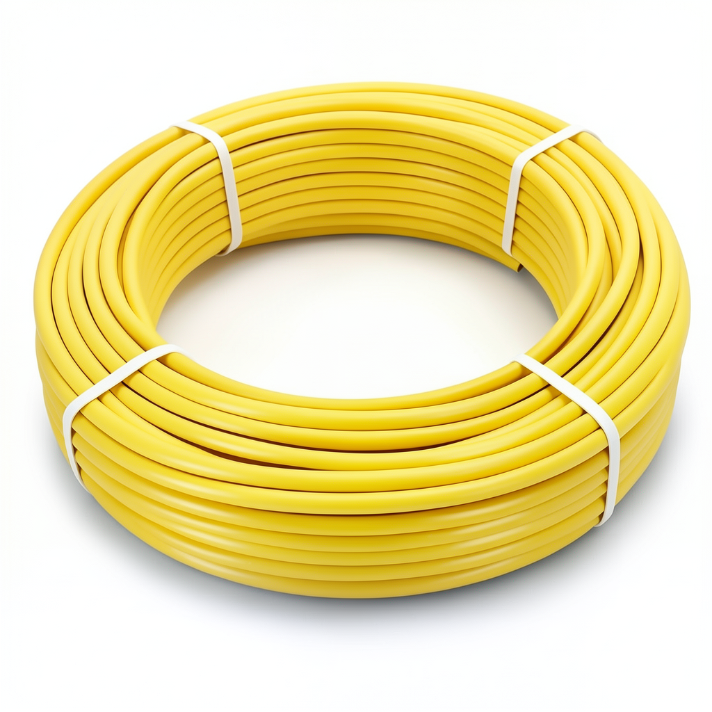أنابيب HDPE PE 80 ضغط 4.8 بار قطر خارجي 20 مم سمك 2.3 مم لون أصفر