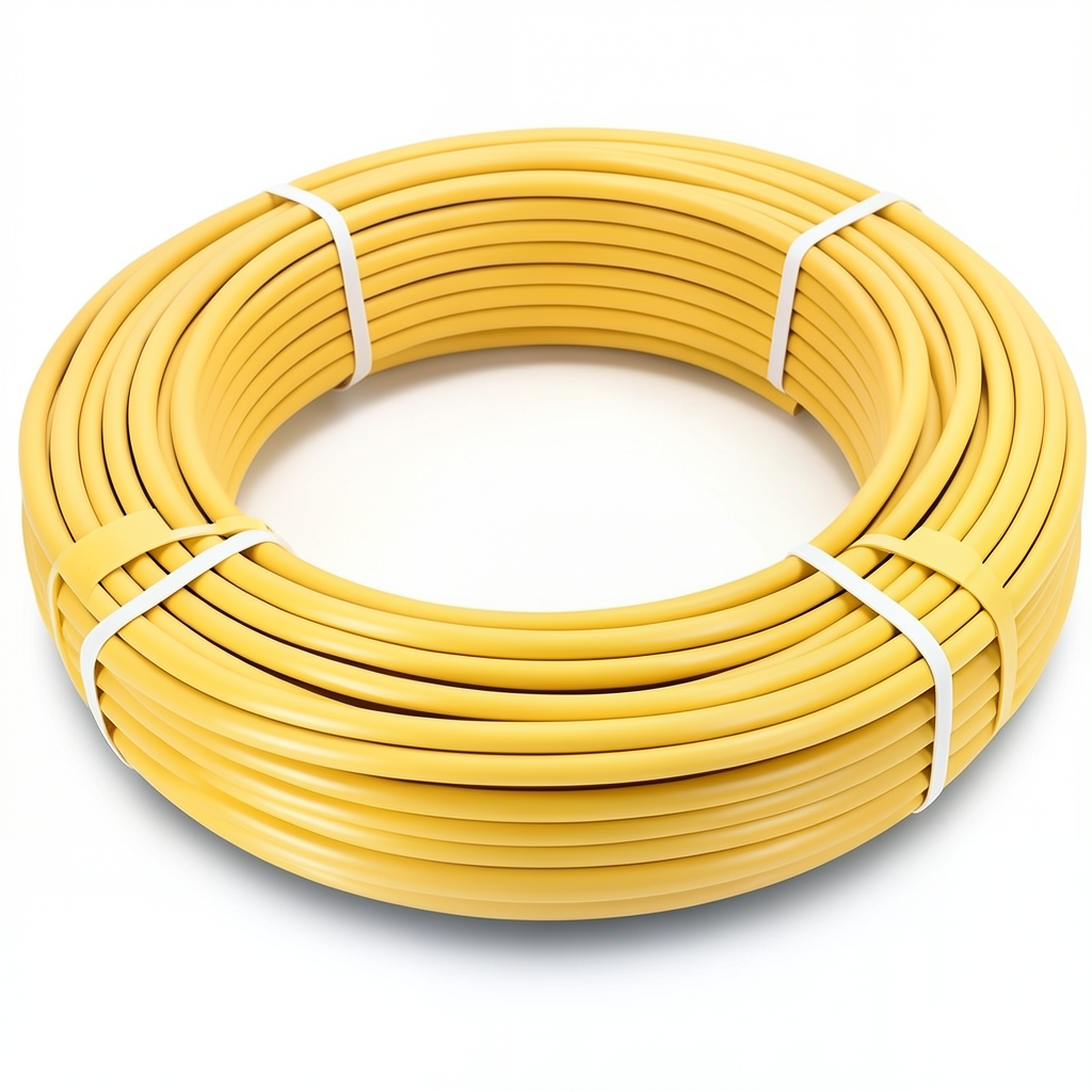 أنابيب HDPE PE 80 ضغط 4.8 بار قطر 25 مم سمك 2.3 مم لون أصفر