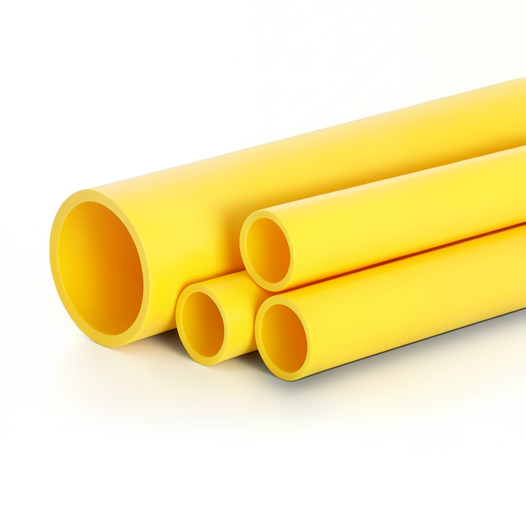 أنابيب HDPE PE 100 ضغط 6 بار قطر خارجي 315 مم سمك 17.9 مم لون أصفر