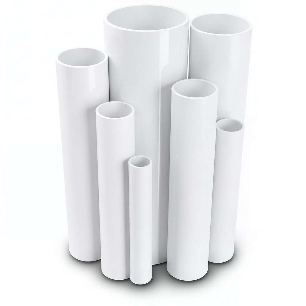 مواسير UPVC ضغط 2.5 بار قطر خارجي 140 مم سمك 1.8 مم لون أبيض