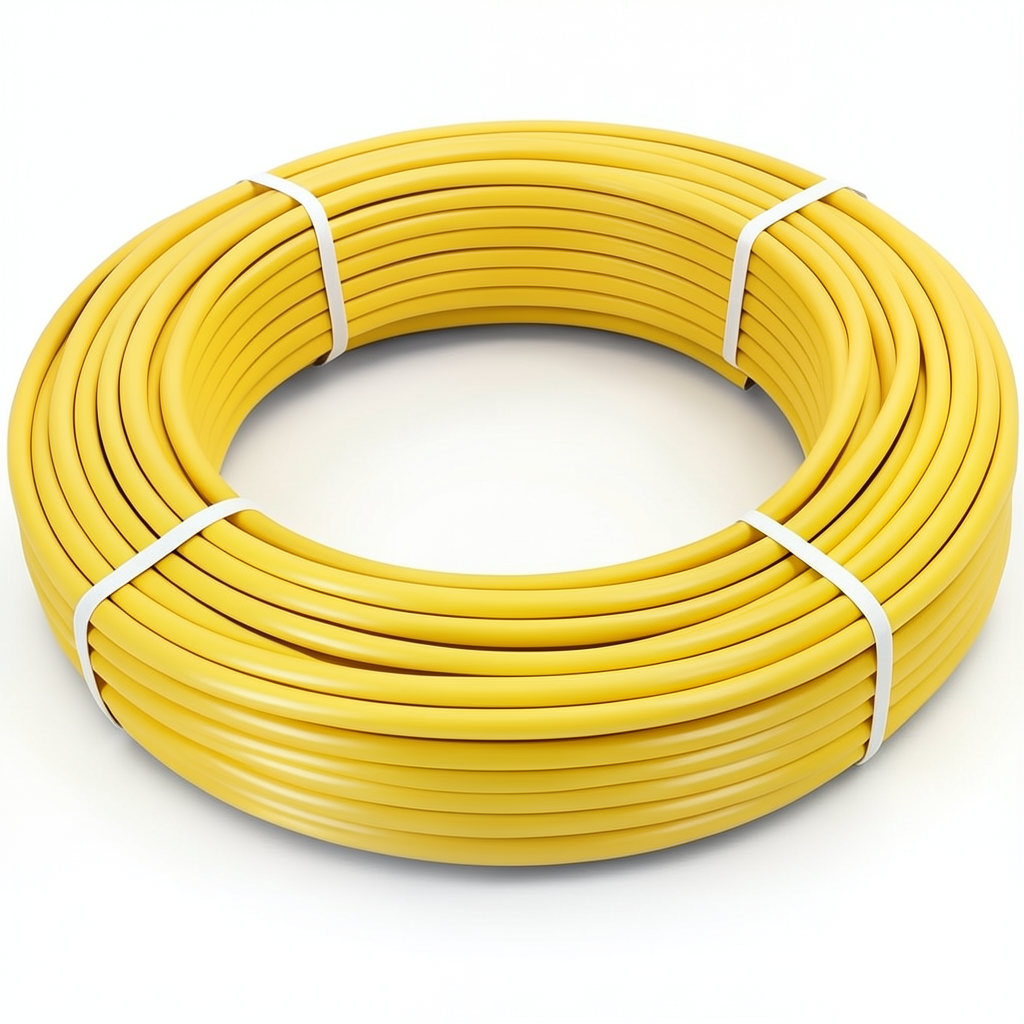 أنابيب HDPE PE 80 ضغط 4.8 بار قطر 75 مم سمك 4.3 مم لون أصفر