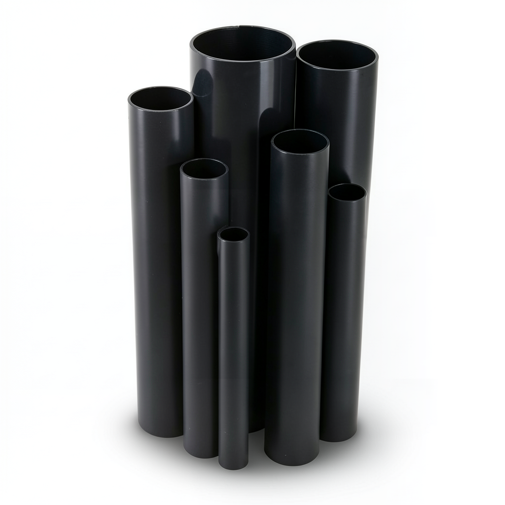 UPVC Pipes Nominal Pressure 2.5 Bar Outside Diameter 140 mm Thickness 1.8 mm Black
