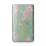 Italian Wallpaper Green with Pink, 10m Length, 0.73m Width