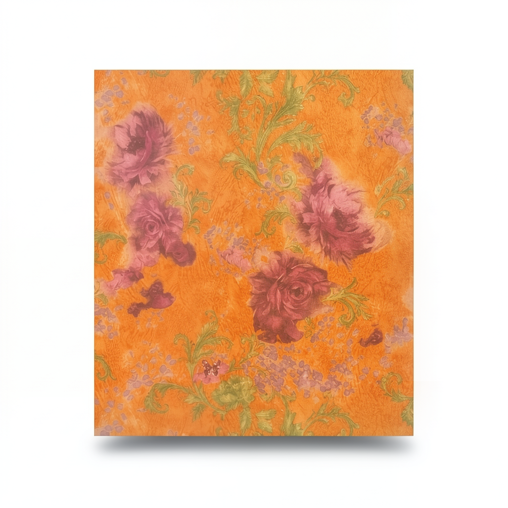 Italian Wall Covering Size 10m×0.73m, Orange Color, Model 24026