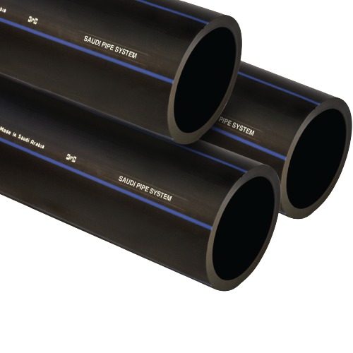 SPS HDPE Pipe PE 100 Pressure 10 Bar Outside Diameter 180 mm Thickness 10.7 mm Black Color | Saudi Pipes Systems (SPS)