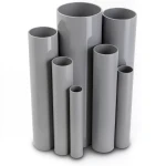 مواسير UPVC ضغط اسمي 2.5 بار قطر خارجي 140 مم سمك 1.8 مم لون رمادي