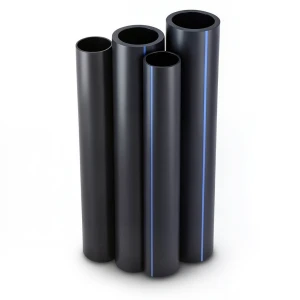 مواسير HDPE بولي ايثيلين عالي الكثافة PE 100 ضغط 6 بار قطر خارجي 225 مم سمك 12.8 مم لون أسود