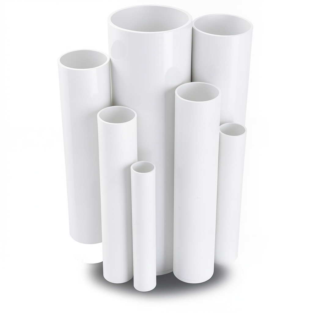 مواسير UPVC ضغط 2.5 بار قطر خارجي 140 مم سمك 1.8 مم لون أبيض