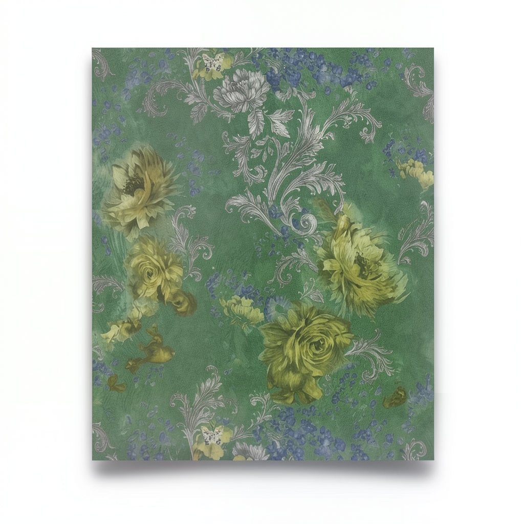 Italian Wall Decoration 10m x 0.73m Green, Model 24025