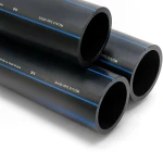 أنابيب HDPE SPS PE 100 ضغط 6 بار قطر خارجي 225 مم سمك 8.6 مم لون أسود | مصنع أنظمة الانابيب السعودي (SPS)