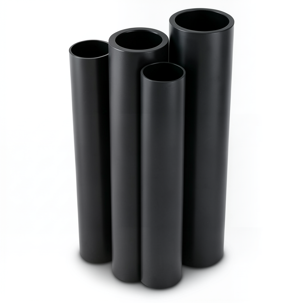 HDPE Pipes PE 100 Pressure 6 Bar Outside Diameter 630 mm Thickness 35.8 mm Black