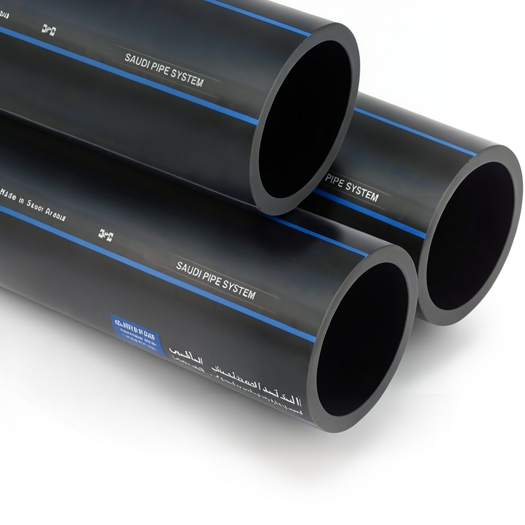 SPS HDPE Pipes PE 100 Pressure 6 Bar Outside Diameter 250 mm Thickness 9.6 mm Black | Saudi Pipes Systems (SPS)