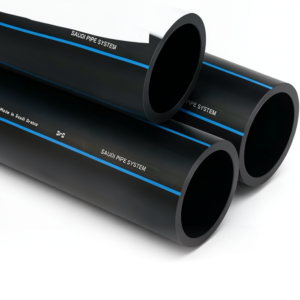SPS HDPE Pipes PE 100 Pressure 6 Bar Outside Diameter 160 mm Thickness 6.2 mm Black | Saudi Pipes Systems (SPS)