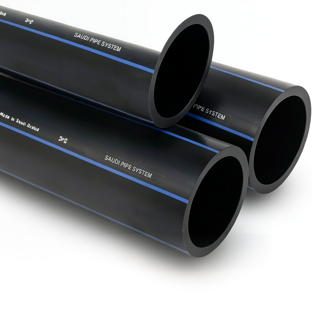 SPS HDPE Pipes PE 100 Pressure 10 Bar Outside Diameter 250 mm Thickness 14.8 mm Black | Saudi Pipes Systems (SPS)