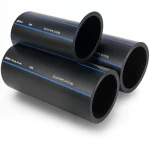 أنابيب HDPE السعودي PE 100 ضغط 16 بار قطر خارجي 250 مم سمك 22.7 مم لون أسود | مصنع أنظمة الانابيب السعودي (SPS)