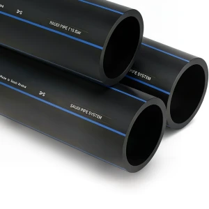 أنابيب HDPE السعودي PE 100 ضغط 16 بار قطر خارجي 160 مم سمك 14.6 مم لون أسود | مصنع أنظمة الانابيب السعودي (SPS)