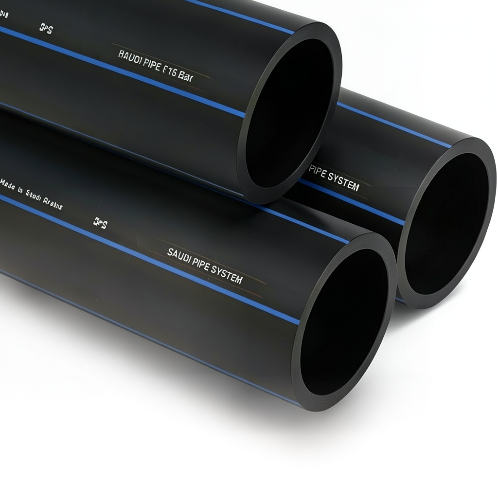 SPS HDPE Pipes PE 100 Pressure 16 Bar Outside Diameter 160 mm Thickness 14.6 mm Black | Saudi Pipes Systems (SPS)