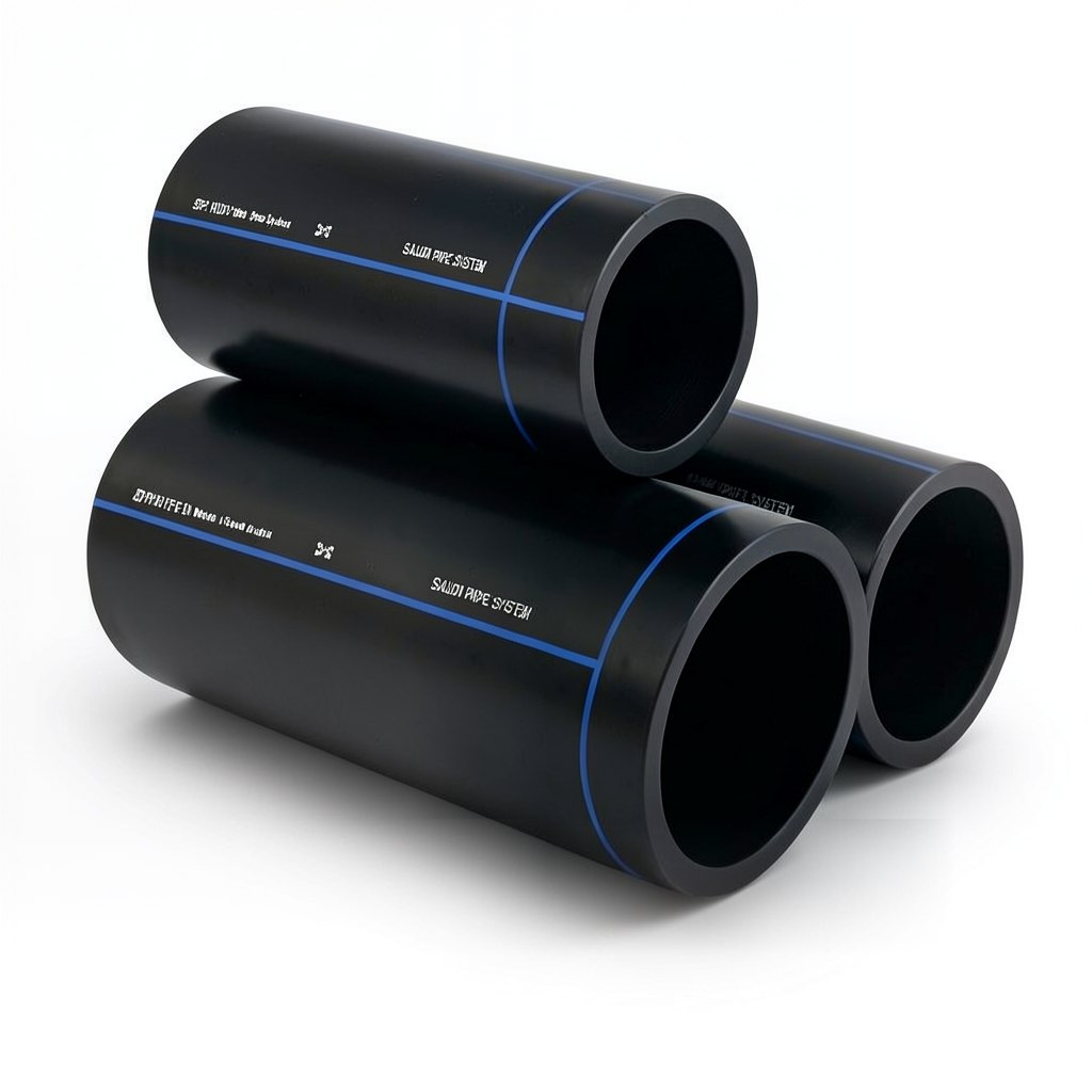 SPS HDPE Pipes PE 100 Pressure 10 Bar OD 280 mm Thickness 16.6 mm Black | Saudi Pipes Systems (SPS)