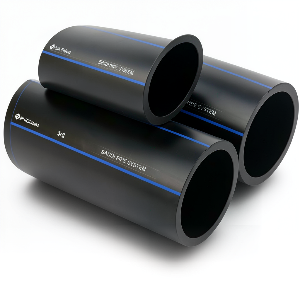 SPS HDPE Pipes PE 100 Pressure 10 Bar Outside Diameter 225 mm Thickness 13.4 mm Black | Saudi Pipes Systems (SPS)