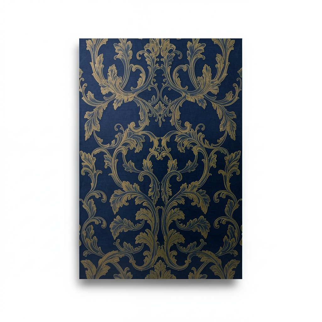 Italian Wallpaper 10m x 0.73m Navy Blue, Model 24031