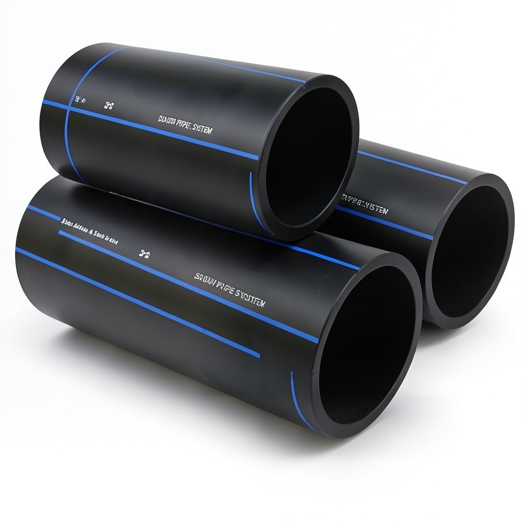 أنابيب HDPE السعودي PE 100 ضغط 16 بار قطر خارجي 225 مم سمك 20.5 مم لون أسود | مصنع أنظمة الانابيب السعودي (SPS)