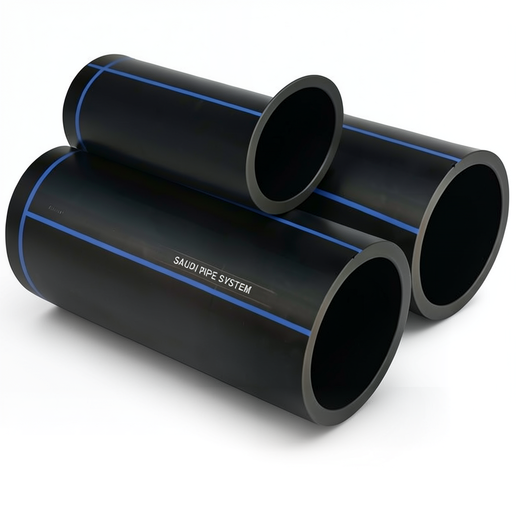 SPS HDPE Pipes PE 100 Pressure 6 Bar Outside Diameter 250 mm Thickness 9.6 mm Black | Saudi Pipes Systems (SPS)