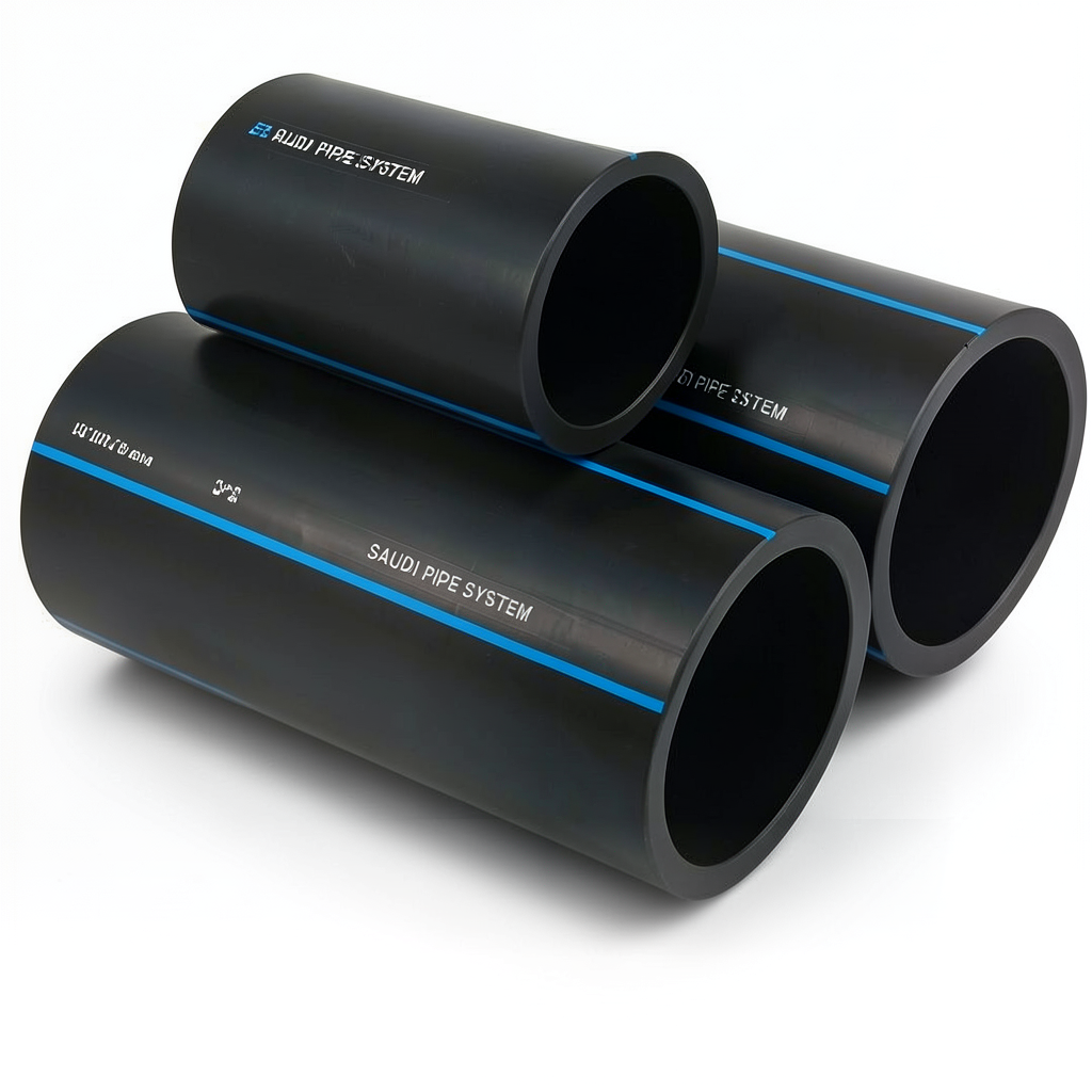 SPS HDPE Pipes PE 100 Pressure 10 Bar Outside Diameter 250 mm Thickness 14.8 mm Black | Saudi Pipes Systems (SPS)
