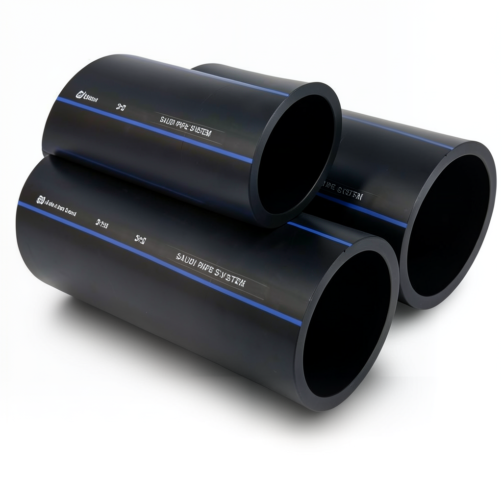 SPS HDPE Pipes PE 100 Pressure 16 Bar Outside Diameter 250 mm Thickness 22.7 mm Black | Saudi Pipes Systems (SPS)