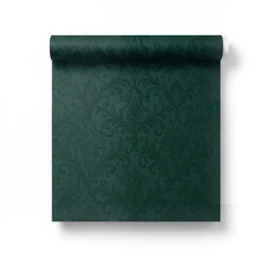 Italian Wall Decoration Patterned Design, Dark Green Color, Roll Length 10 m