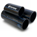 SPS HDPE Pipes PE 100 Pressure 6 Bar Outside Diameter 250 mm Thickness 9.6 mm Black | Saudi Pipes Systems (SPS)
