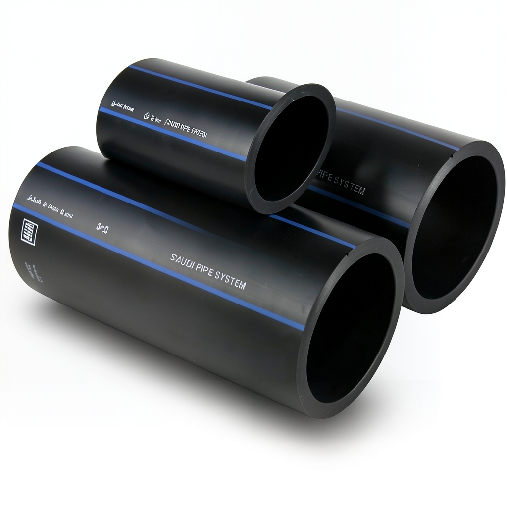 SPS HDPE Pipes PE 100 Pressure 6 Bar Outside Diameter 315 mm Thickness 12.1 mm Black | Saudi Pipes Systems (SPS)