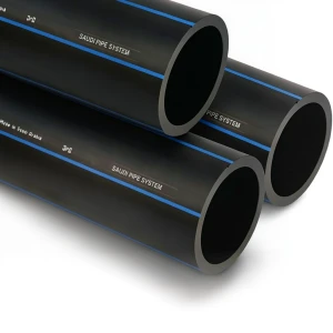 SPS HDPE Pipes PE 100 Pressure 10 Bar OD 315 mm Thickness 18.7 mm Black | Saudi Pipes Systems (SPS)