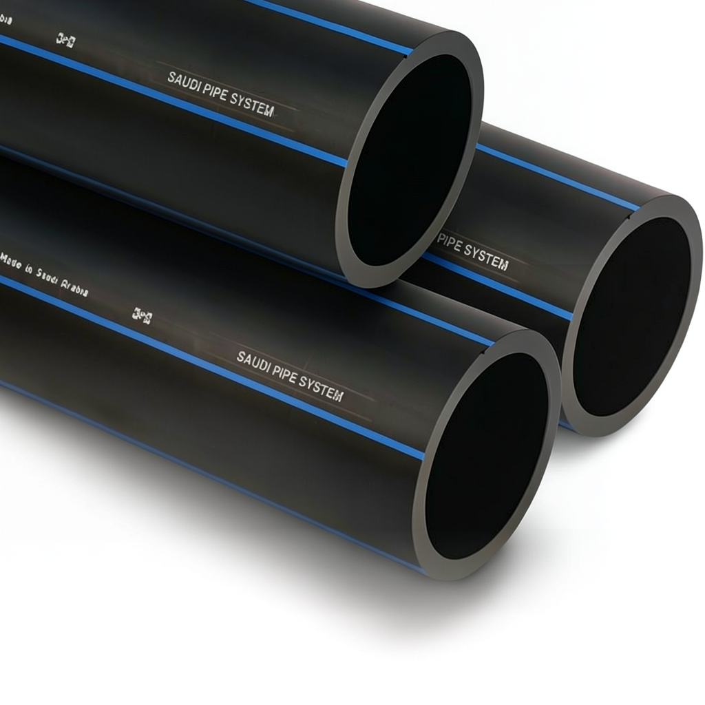 SPS HDPE Pipes PE 100 Pressure 10 Bar OD 315 mm Thickness 18.7 mm Black | Saudi Pipes Systems (SPS)