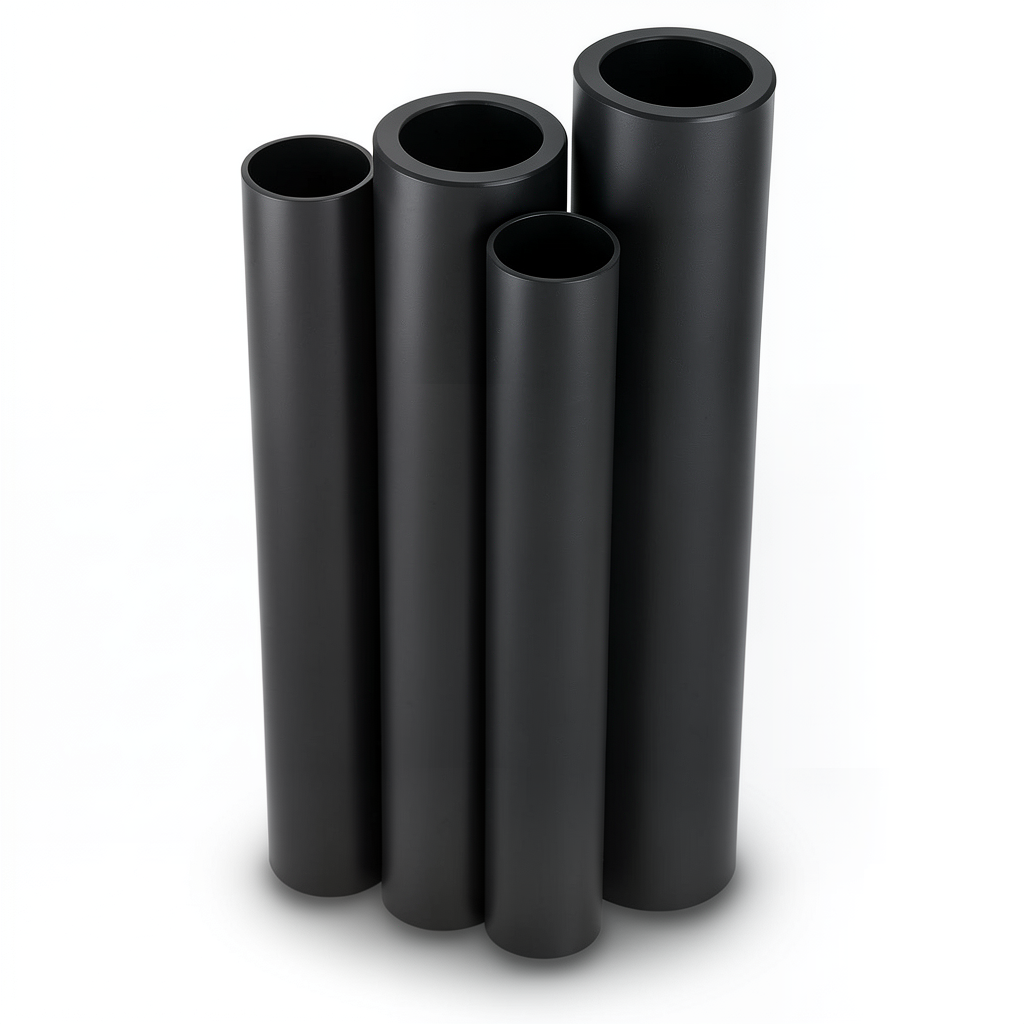 مواسير HDPE PE 100 ضغط 10 بار قطر 200 مم سمك 18.2 مم لون اسود