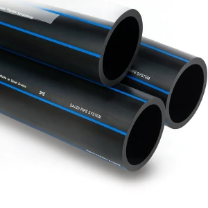 أنابيب HDPE SPS PE 100 ضغط 10 بار قطر خارجي 315 مم سمك 18.7 مم لون أسود | مصنع أنظمة الانابيب السعودي (SPS)
