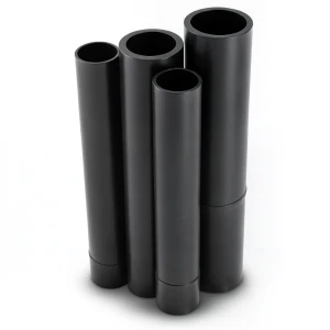 HDPE Pipes PE 80 Pressure 8 Bar 200 mm Diameter 18.2 mm Thickness Black