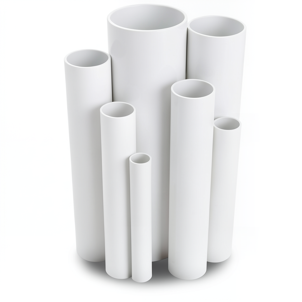 مواسير UPVC ضغط 6 بار قطر خارجي 140 مم سمك 4.1 مم لون أبيض