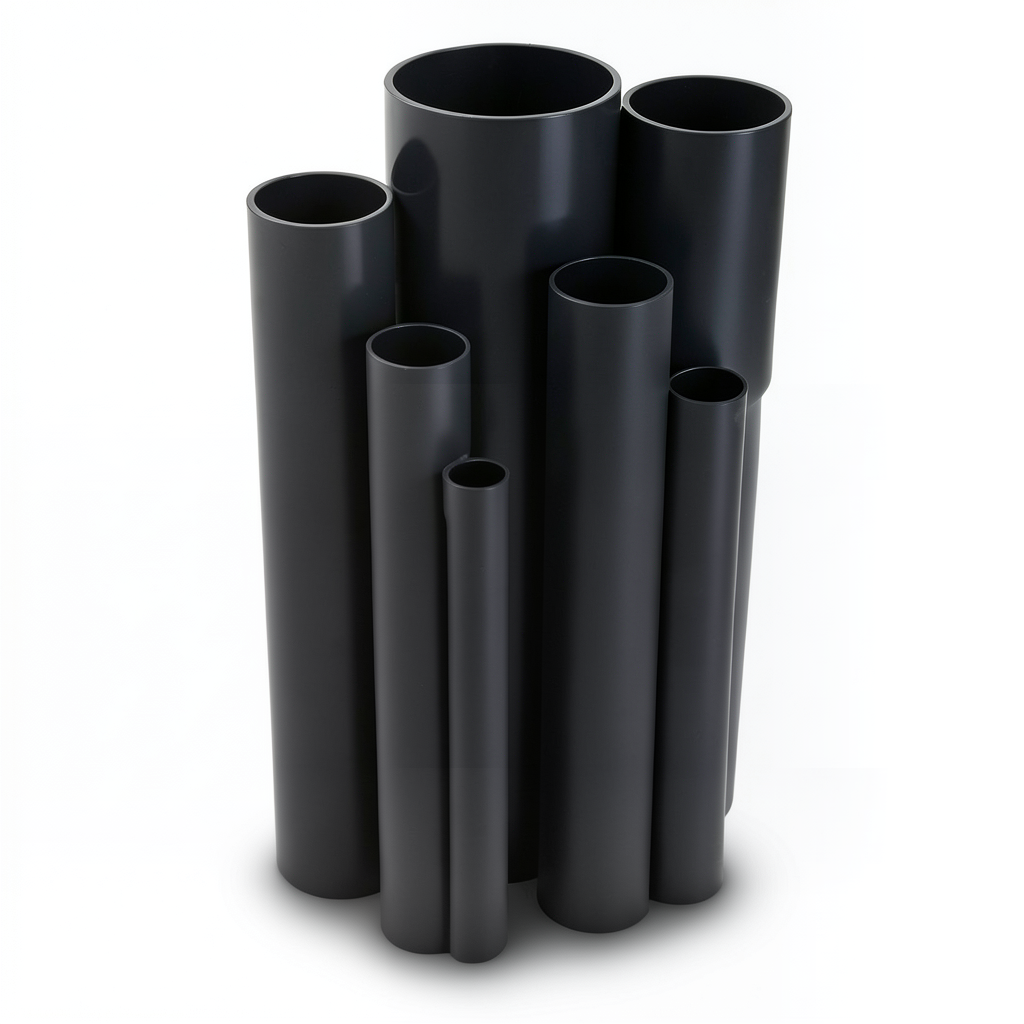 UPVC Pipes Nominal Pressure 6 Bar Outside Diameter 140 mm Thickness 4.1 mm Black