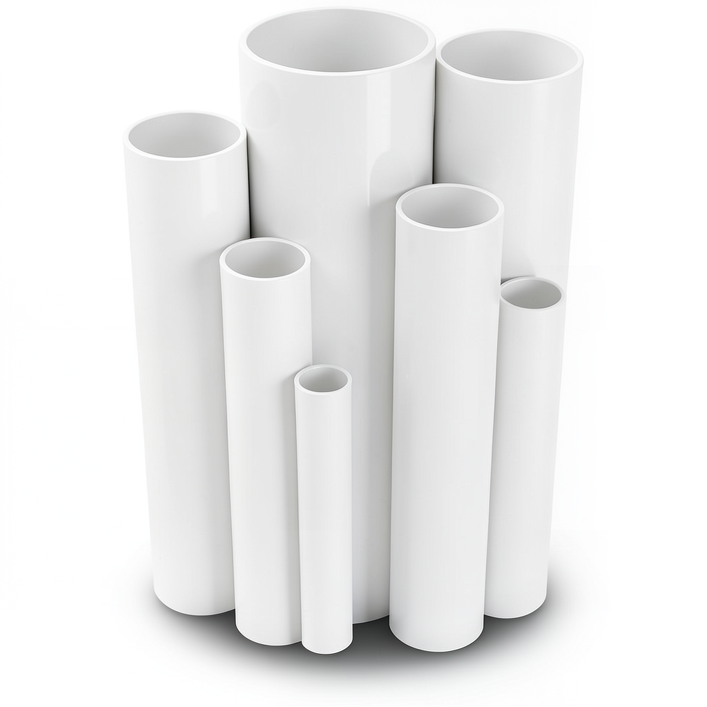 مواسير UPVC ضغط اسمي 10 بار قطر خارجي 140 مم سمك 6.7 مم لون أبيض