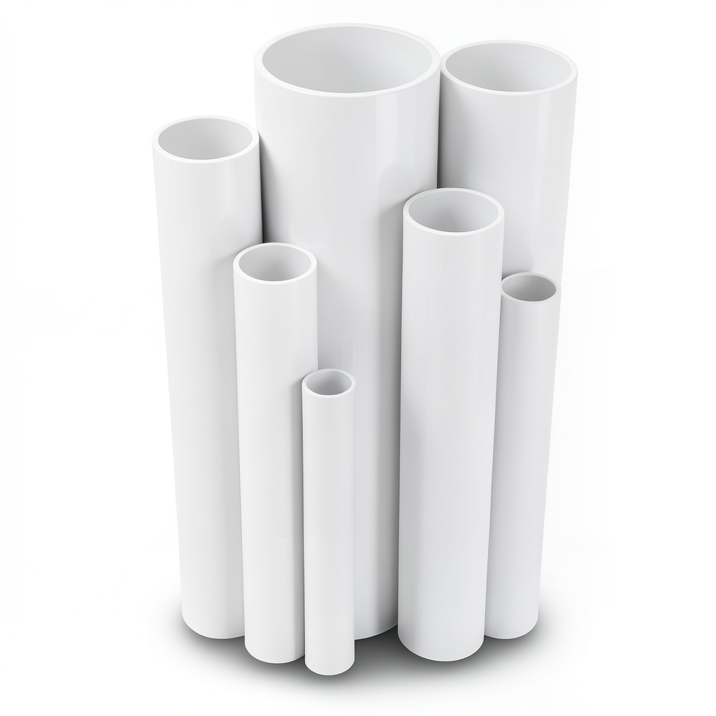 مواسير UPVC ضغط 4 بار قطر خارجي 630 مم سمك 12.4 مم لون أبيض