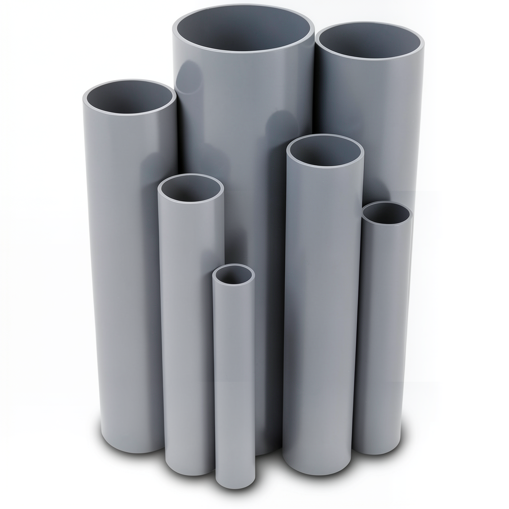 UPVC Pipes Pressure 4 Bar Outside Diameter 140 mm Thickness 2.8 mm Gray