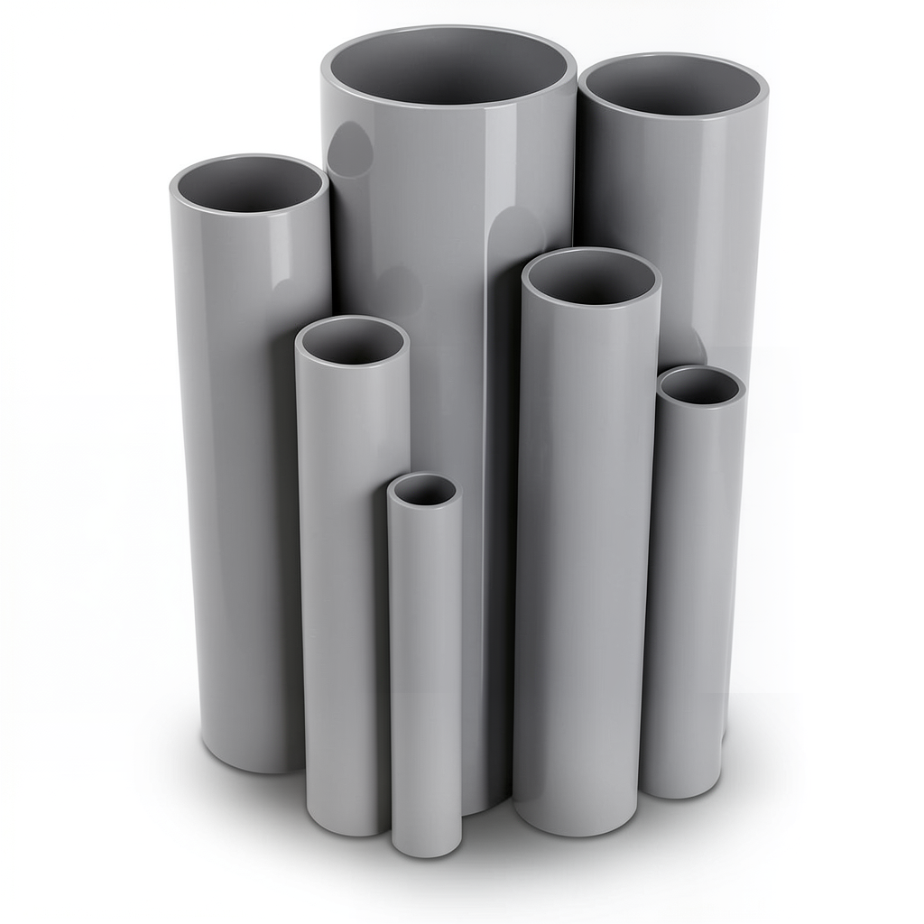 UPVC Pipes Nominal Pressure 6 Bar Outside Diameter 140 mm Thickness 4.1 mm Gray